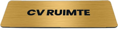 Deurbordje Goud-look met tekst cv ruimte - Formaat 150 x 50 mm x 1,6 mm - Zelfklevend | Luxe uitstraling | Geborstelde Gouden toplaag | Gratis Verzending | Decoporta