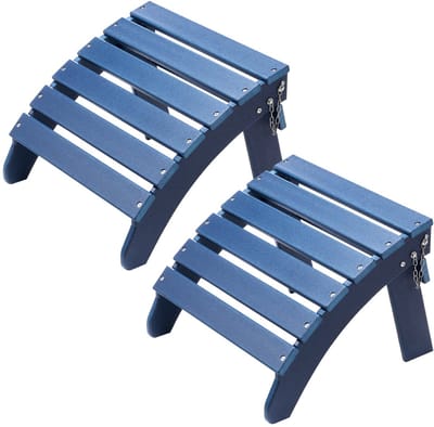 Adirondack Krukken, Set van 2, 47 X 47 X 35 cm, Hdpe, Opvouwbare Voetenbank, Weerbestendig, voor Adirondack Stoelen, Ideaal voor Veranda, Zwembad, Gazon, Achtertuin, Blauw