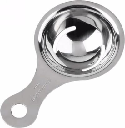 Scoby - Eischeider - Eierscheider - Ei splitser - Eigeel splitsen - RVS - Bakken - Koken - Keukentool - Zilver