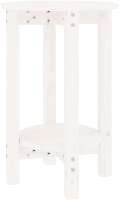 Salontafel Grenenhout - Bijzettafel Koffietafel - Woonkamer Decoratie - Massief Hout - Ø 40x60 cm - Wit
