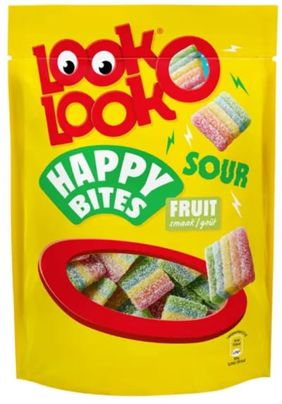 Look O Look Happy Bites – Zure Snoepjes Fruitsmaak - Snoep - 12x160gr
