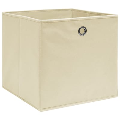 vidaXL - Opbergboxen - 4 - st - 32x32x32 - cm - stof - crèmekleurig