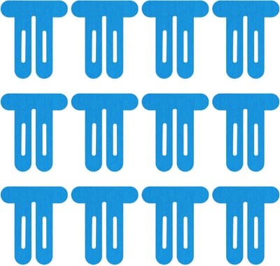 QTTVBTNA-12 Stuks Kinesiologie – Vooraf Gesneden Sporttape, Elastisch & Waterdicht, Ademend en Flexibel, Geschikt voor Sport, Fitness en Dagelijks Gebruik – Blauw
