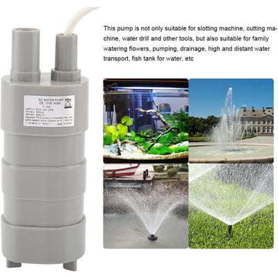 Pompe à eau submersible pour puits profonds, petite taille, 12 V CC, avec prise femelle 5,5 x 2,1 blanc