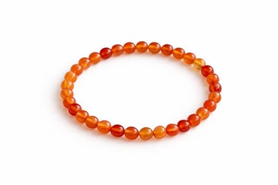 Carneool Armband 17 cm – 6 mm Kralen – Oranje Rode Natuursteen Armband – Elastisch – Dames en Heren