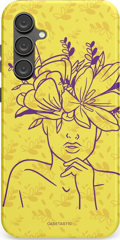 Casetastic hoesje geschikt voor Samsung Galaxy S23 FE - Dubbellaagse bescherming - Floral Essence - Fashion Case - Goud Beige