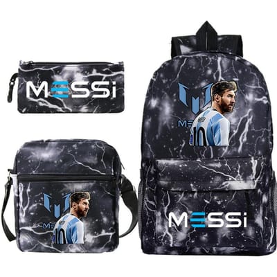 Voetballer Perifere Bedrukking Basisschool en Middelbare School Schooltas Drie Delen Kinderrugzak three-piece set