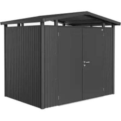 Biohort Metalen Tuinhuis Panorama - Donkergrijs Metallic - 273x198cm - Dubbele Deur