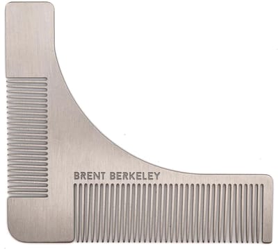 Brent Berkeley - AXIS - Baard Styler - Professionele Heren Baard Shaper voor Contouren & Trimmen - CNC-Machined Roestvrijstaal - Antistatische Baardstylingskam - Baardverzorging