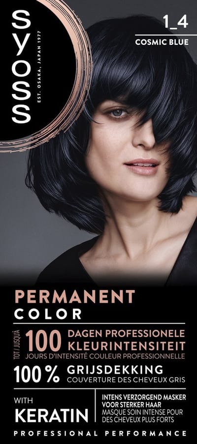 SYOSS Permanent Coloration 1-4 - Haarverf - Permanente Haarkleuring - Cosmic Blue – Grijsdekking – Vermindert Haarbreuk - 1 Stuk