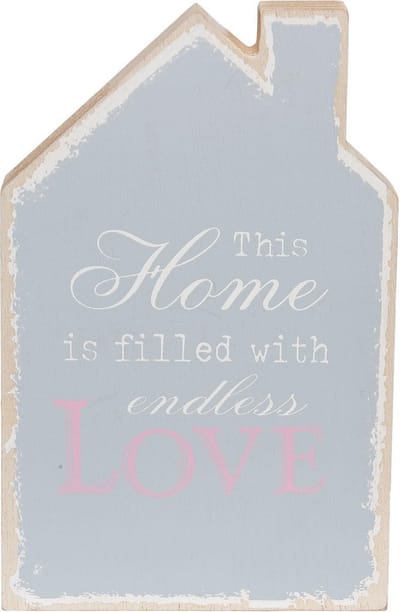 Clayre & Eef Tekstbord 6H1447 12*2*20 cm - Grijs Hout Wandbord Quote Bord Spreuk