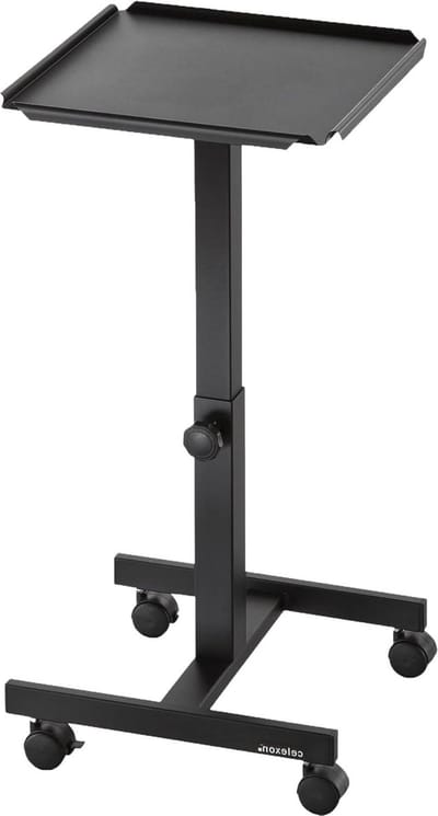 Projectietafel - Beamerstandaard - Presentaties Geven - In Hoogte Verstelbaar - 38x38 cm Plank - Zwart