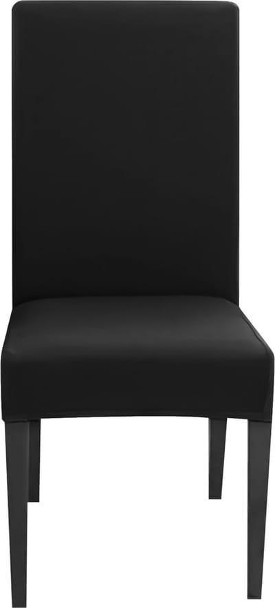 Intirilife 4x Elastische Stoelhoes in ZWART met 38 - 45 cm zitting en 45 - 65 cm rugleuninghoogte - Voor feesten bruiloften hotels of thuis in de eetkamer