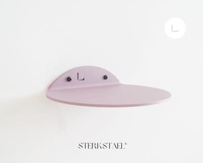 STERKSTAEL Saga wandplank Lila Mist - stalen wandplank - kleur violet paars - poedercoating - staal - wandrek - wandplankje - inclusief bevestigingsmateriaal – draagkracht van 10 kg – 1 stuk