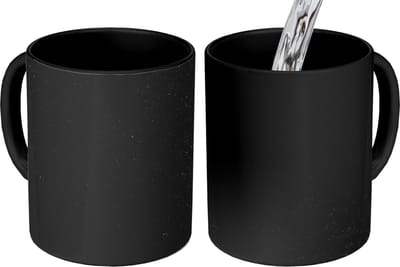Magische Mok - Foto op Warmte Mokken - Koffiemok - Zwart - Graniet - Design - Steen - Magic Mok - Beker - 350 ML - Theemok