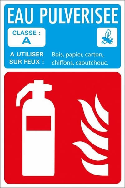 Pickup bord panneau 12x18 cm - Extincteur eau pulvérisé