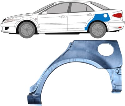 Reparatiepaneel achterspatbord voor Mazda 6 GG GY 2002-2007 / Links / HATCHBACK