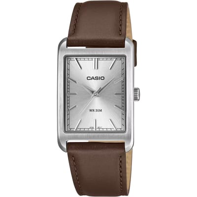 Casio Casio Collection MTP-B215L-7AVER Horloge - Leer - Bruin - Ø 28.5 mm