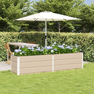 vidaXL - Plantenbak - Ivoor - 195 - x - 50 - x - 45 - cm - Gegevens - staal
