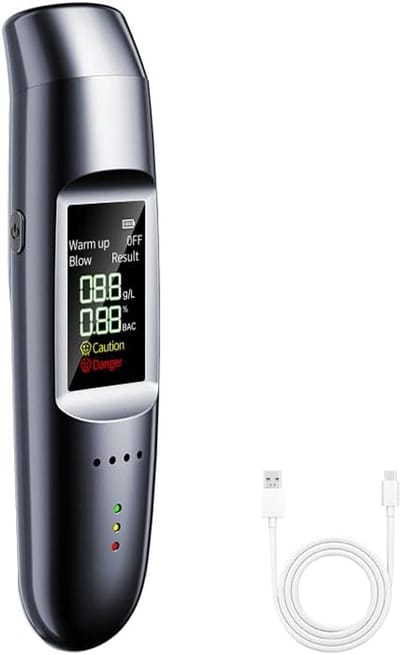 Alcoholtester - Digitale Alcoholmeter - Hoog Nauwkeurig - Oplaadbaar - Compact LCD-scherm