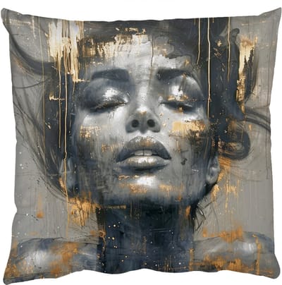 Sierkussens - Kussentjes Woonkamer - 50x50 cm - Vrouw - Kunst - Goud - Abstract - Glamour