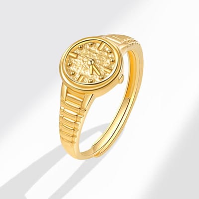 Verlovingsringen Voor Vrouwen Roestvrij Staal Horloge Vorm Open Ring Verstelbaar Anillos Trouwring Sieraden Accessoires Cadeaus beige