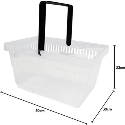 Kunststof Winkelmandjes met Handvatten - 20 Liter, 40cm, Stapelbaar & Transparant