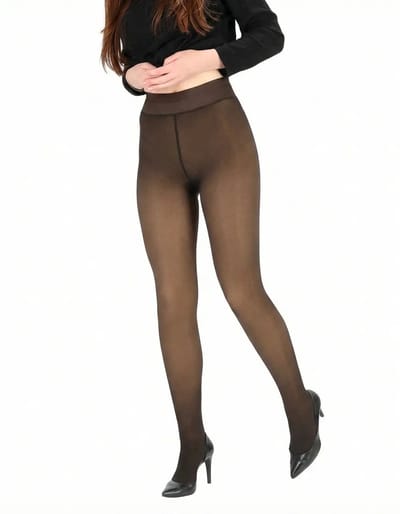 Marianne - Dames Fleece Panty - 200 Denier -1-Pack - Maat S/M - Zwart Nude (Huidskleur)