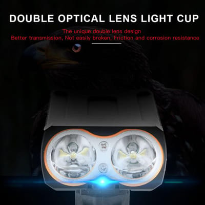 2000lm LED Fietslamp USB Fietsverlichting Oplaadbare Lamp Zaklamp voor Fietsen black