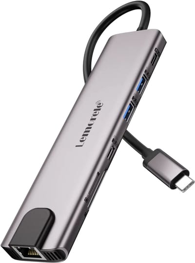 Lemorele TC65L 11-in-1 USB C Hub - Dual HDMI 4K - 100W PD - Gigabit Ethernet - 4x USB - SD/TF - Aluminium - Voor MacBook/Dell/HP