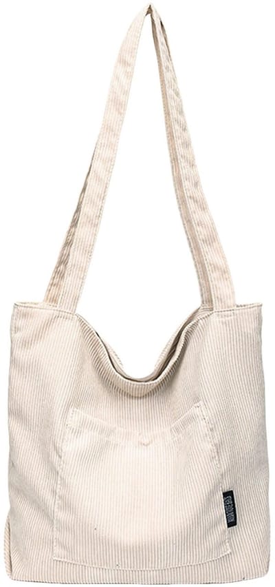 Dailygoods - Corduroy Dames Tote Bag - Grote Waterdichte Schoudertas met Rits