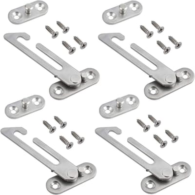 4 Stks Raambegrenzer Vangsloten, Rvs Kind Veiligheid Raambegrenzer Haak, Kind Beperker Beveiligingssloten voor UPVC Windows (Linkshandig)