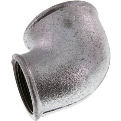Rp 2'' x Rp 1 1/2'' Verzinkt Gietijzeren L-Fitting 90graden 25 Bar - FL2E-F-IZ-200R-112R