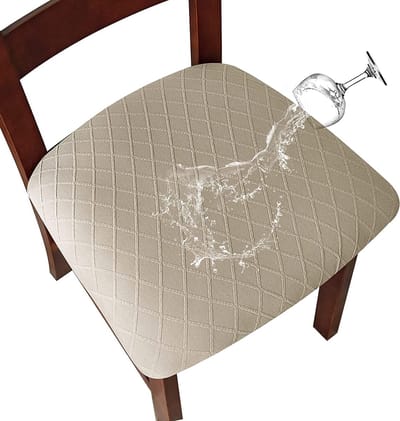 Diamond rooster Waterdichte Stoelhoezen voor Eetkamerstoelen Covers Eetkamerstoelhoezen Keukenstoelhoezen met Gesp (Khaki, 2)