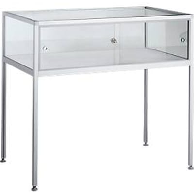 Staande vitrinekast STV-35, B 1000 x D 600 x H 900 mm, aluminium profiel