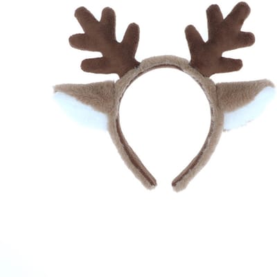 Kersthaaraccessoires - Hoofdband met rendiergewei, hertengewei met dierenoren, schattige hertenoren, hoofdtooi, haaraccessoires voor kostuums, feesten, cosplay, Halloween, Kerstmis, festivals
