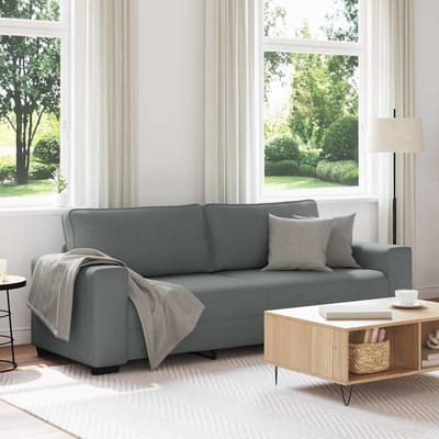 vidaXL - 3-zitsbank - 220x77x82 - cm - stof - donkergrijs
