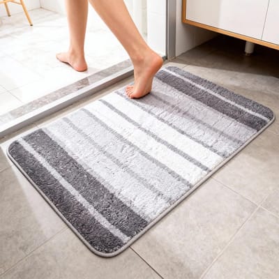 Set van 2 Microvezel Badmatten, Absorberend en Antislip, Wasbare en Sneldrogende Douchemats, 40 x 60 cm, Ideaal voor Badkamer en Entree