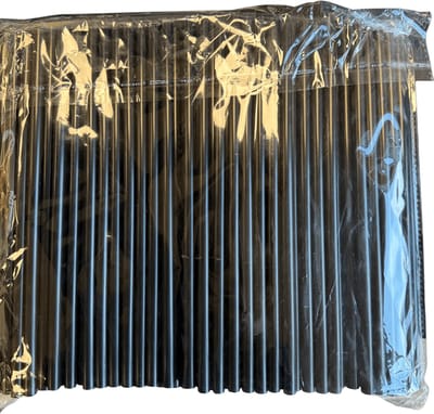 Herbruikbare Plastic Rietjes 8x240 mm – 250 Stuks – Zwart – Extra Breed & Flexibel
