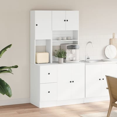 vidaXL - Keukenkast - 95x50x180 - cm - bewerkt - hout - wit