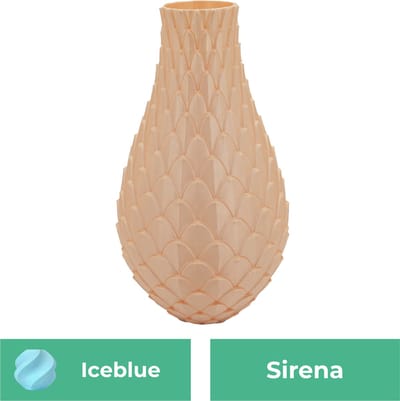Sirena design vaas – Decoratieve vaas - IJsblauw - 3d geprinte vaas – geschikt voor droogbloemen - 20CM
