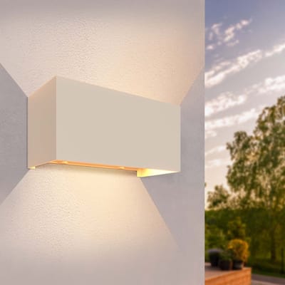 Ledvion - LED Wandlamp - 9,5W - 3000K - IP54 - Tweezijdig - Beige - Buitenlamp