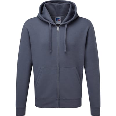 Russell Heren Authentieke Sweatshirt met volledige ritssluiting / Hoodie (Konvooi Grijs)
