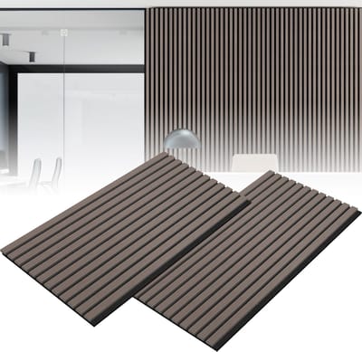 Houten Akoestische Panelen 120×60 cm Walnoot Bruin – Akoestisch Wand- en Plafondpaneel – Geluidsabsorptie – Set van 2