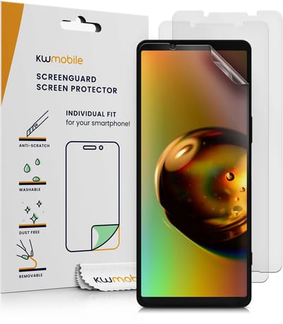 kwmobile Set of 3 Screen Protectors Compatible with Sony Xperia 1 VI - Anti-Glare Anti-Fingerprint Display Films - Matte