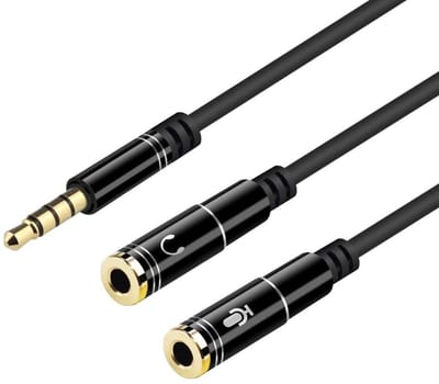 Dubbele jack audio- en microfoonadapterkabel geschikt voor smartphone / console / PS4 / Xbox One S / luidspreker / tabletcomputer / headset