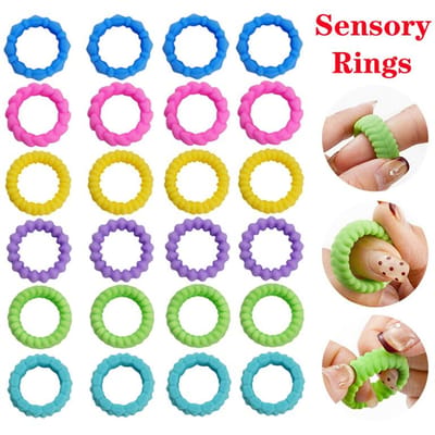 6/12/18 STUKS Sensorische Ringen Fidget Speelgoed Autisme Kalmerend Stressverlichting Vingerringen Set Kinderen Cadeaus Student Klaslokaal Prijs