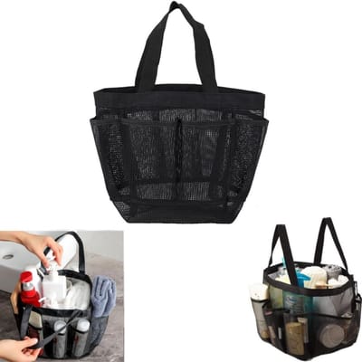 1 artikel - Douchetas - Opvouwbare douchetas - Snel drogende mesh douchetas - Tie Dye mesh douchetas - Duurzaam - Ademend - Zwart - Geschikt voor badkamer, zwembad, sportschool, strand