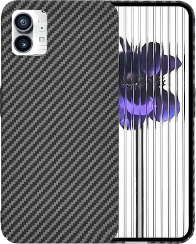 Hoesje geschikt voor Nothing Phone (1) - Techsuit Carbonite FiberShell Carbon Back Cover - Zwart