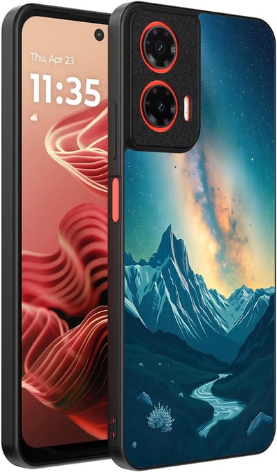 Smartphonica Telefoonhoesje Geschikt voor Motorola Moto G35 met Sterrenhemel Opdruk - TPU Backcover Case With Space And Milkyway Design geschikt voor Motorola Moto G35
